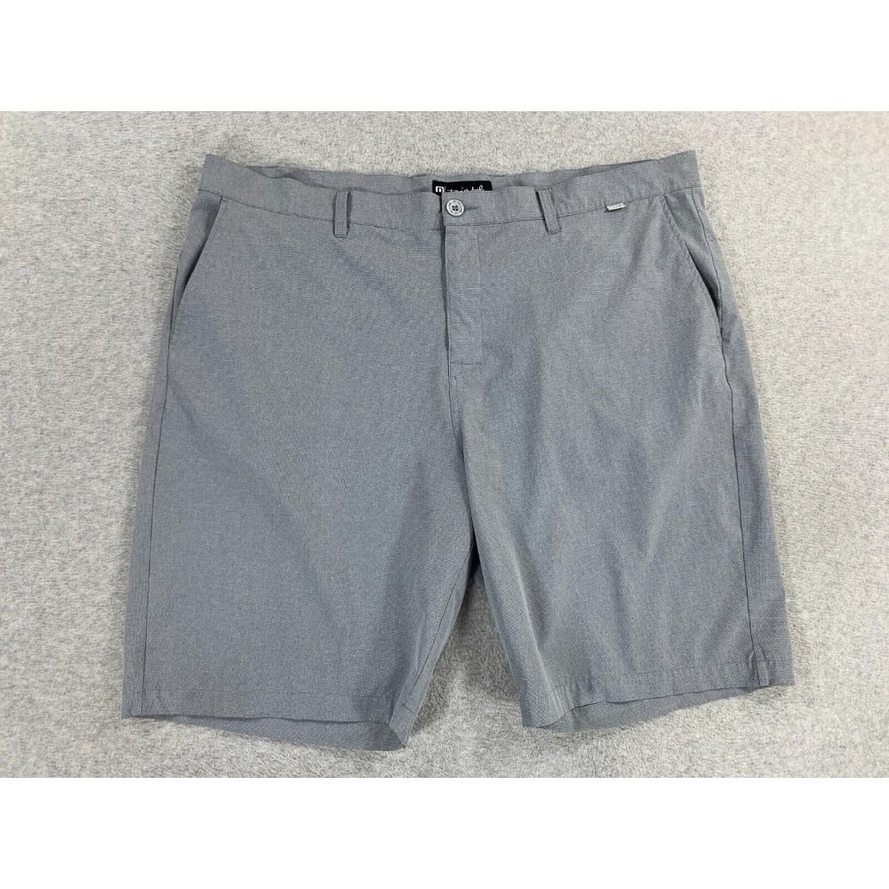 Travis Mathew Polyester Blend Flat Front Casual Shorts (Men's 42) Gray